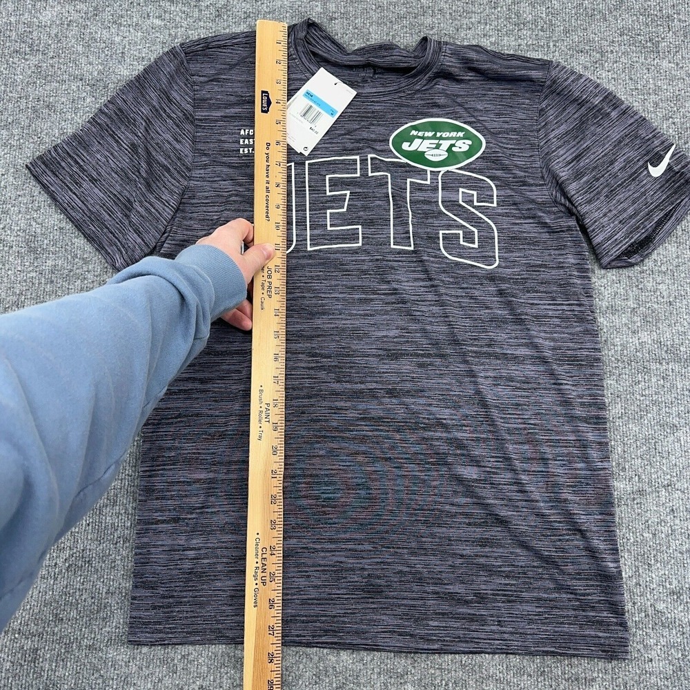 New York Jets Nike T-Shirt Men M Dri-Fit Gray Velocity Arch Performance Pullover - Picture 6 of 10